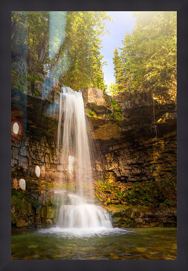 Golden Glow at Troll Falls Picture Frame print