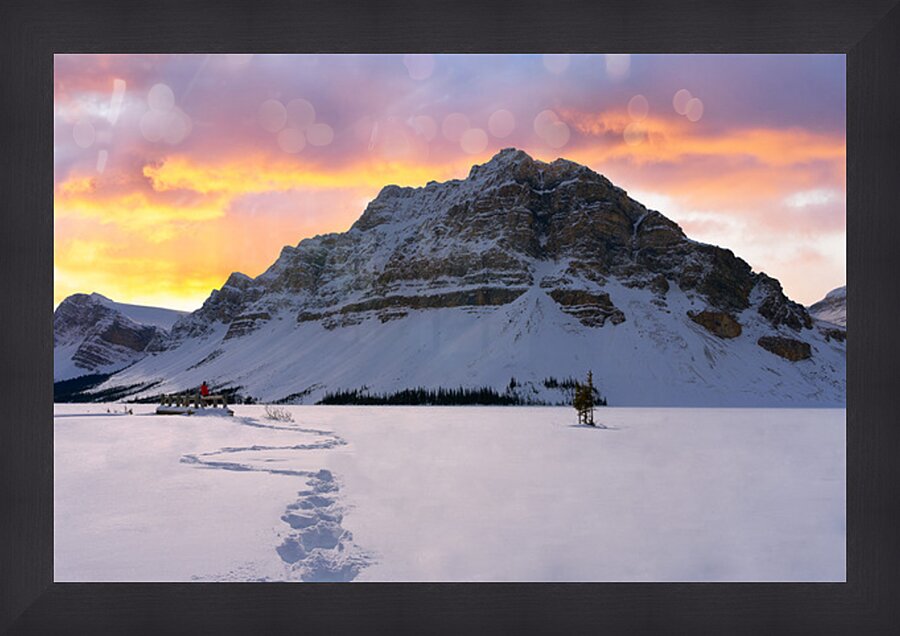 Tranquility by the Frozen Lake Picture Frame print