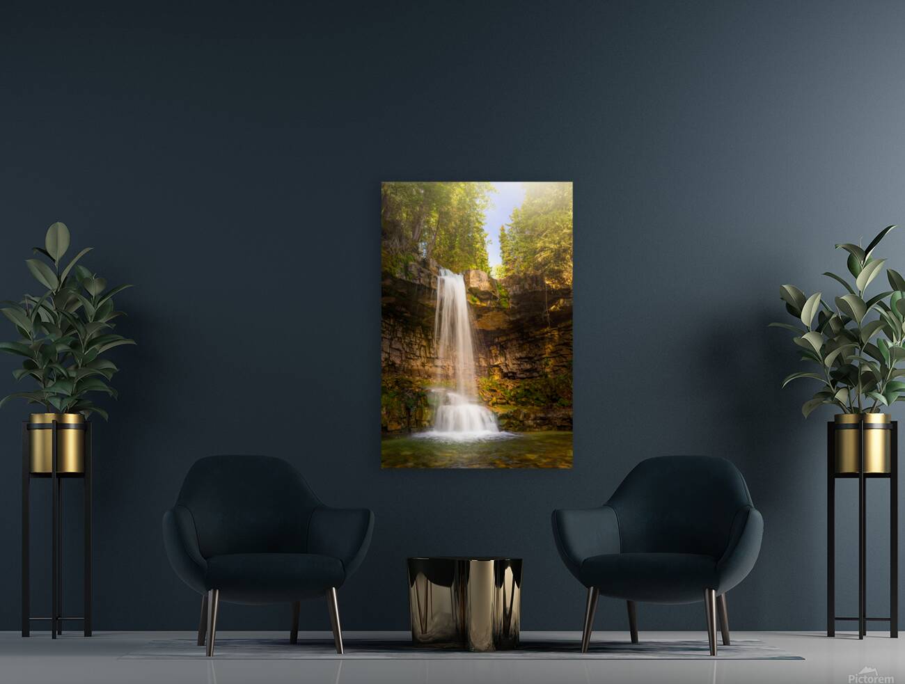 Golden Glow at Troll Falls Reproduction